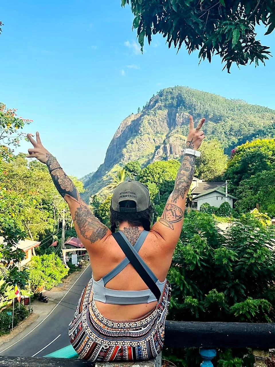 A guest celebrating the view from the terrace
