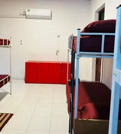 Inside the 8-bed female dorm at Rock View Hostel Ella