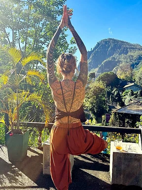 Morning yoga on the terrace